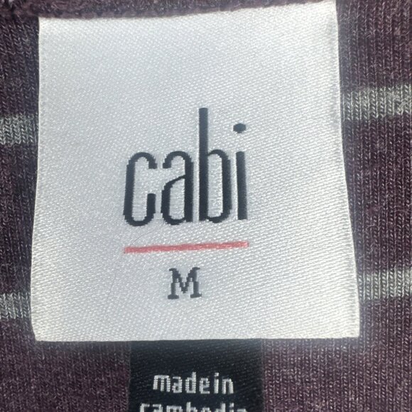 CAbi Womens Serenity Plum Stripe Long Sleeve Top Medium Classic Comfy Casual - Picture 6 of 10